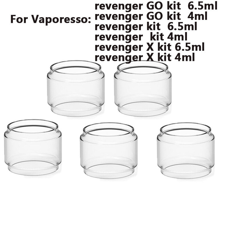 Bubble Glass Tube for Vaporesso Revenger Kit Revenger GO Kit Revenger X Kit Replacement Glass Pyrex Tank 5PCS