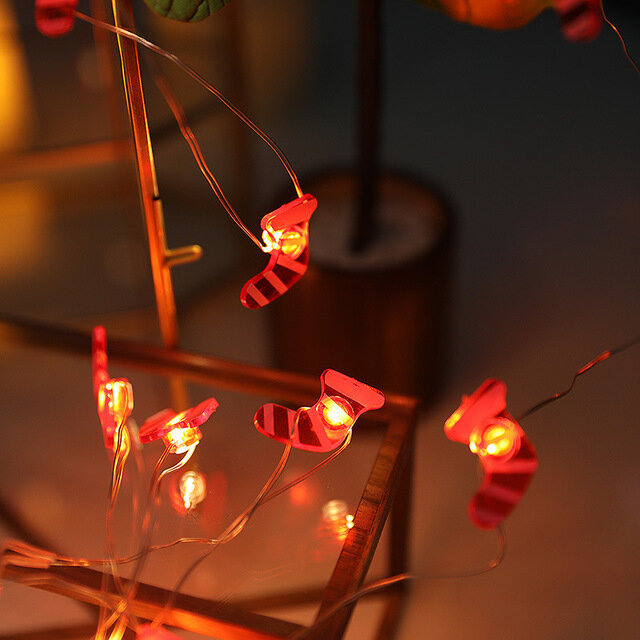 عيد الميلاد أضواء الديكور أضواء ذات الأسلاك النحاسية الفوانيس سانتا كلوز ثلج أضواء للأشجار سلسلة حديقة شجرة عيد الميلاد الديكور.