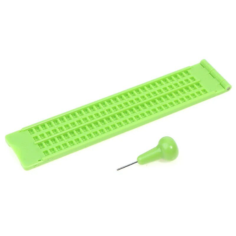 1Set Plastic Braille Writing Slate School Portable Practical With Stylus Practice