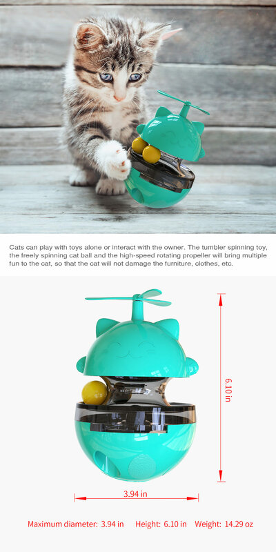 القط لعبة التفاعلية حركة الغذاء موزع تتبع الدوار دوامة طاحونة القط لعبة التفاعلية الكرة القط لوازم #6