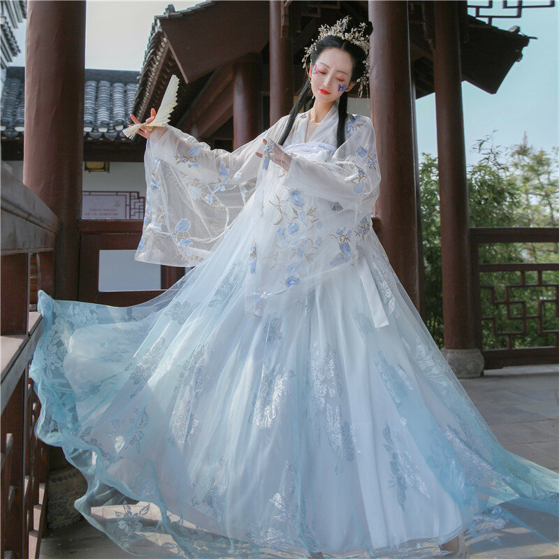 الصينية التقليدية Hanfu فستان المرأة أنيقة هان سلالة الجنية ملابس رقص الأميرة تأثيري كرنفال مرحلة الأداء #5