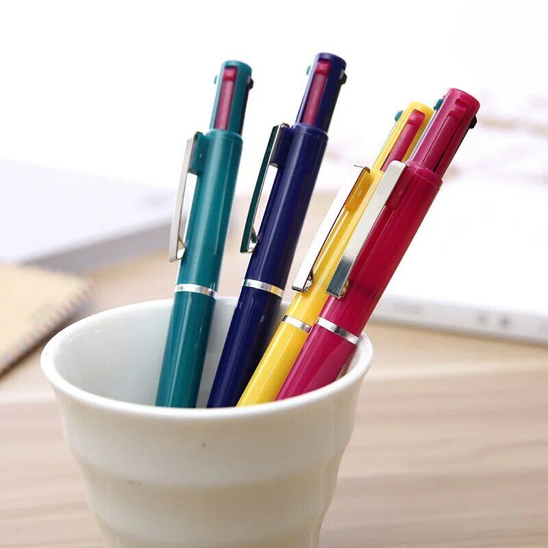 50 قطعة كوريا الجنوبية نمط جديد أربعة ألوان قلم حبر جاف مع حامل قلم اللوازم المكتبية الطلاب لوازم التعلم القرطاسية #4