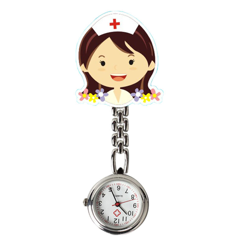 مضيئة إبرة كوارتز حركة ممرضة نمط ساعة جيب الكرتون جميل لطيف الطبية ممرضة طبيب قلادة ساعة جيب