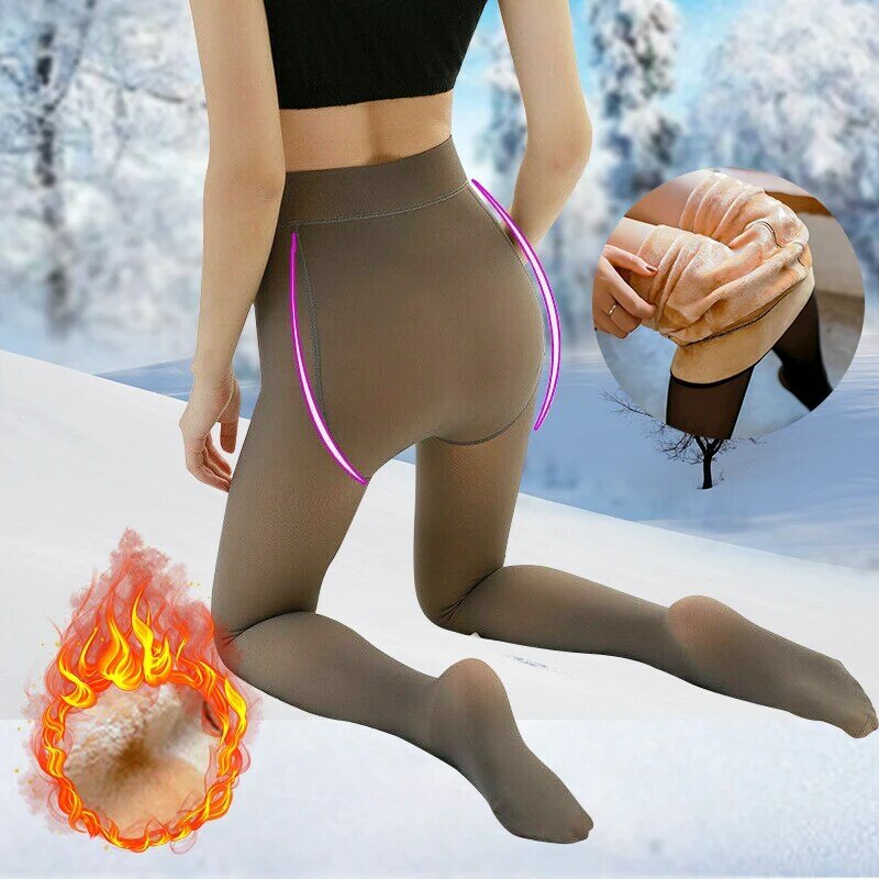 الشتاء النساء وهمية الساقين جوارب شفافة الدافئة الصوف جوارب طويلة رشاقته مرونة عالية سليم بسط الجوارب في الهواء الطلق Ropa