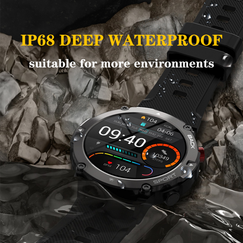 ساعة ذكية الرجال بلوتوث دعوة Smartwatch 2022 IP68 مقاوم للماء الصحة مراقب 360 HD 15 أيام الاستعداد ساعة للرجال LF26 ماكس