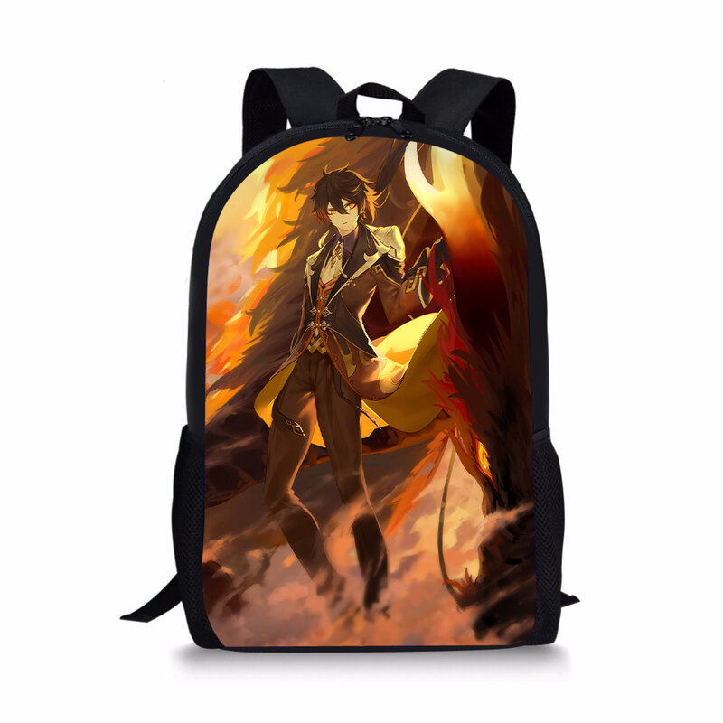 Genshin تأثير نمط طباعة جديدة كبيرة حقيبة مدرسية الطالب حقيبة المدرسة على ظهره مقاوم للماء قدرة الكتب الابتدائية #1