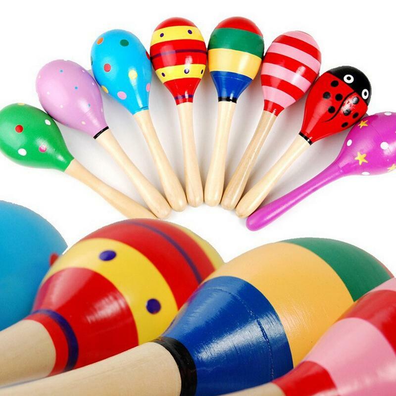 خشخيشات خشبية جديدة للأطفال من Maraca خشخيشات يدوية للأطفال تصلح للحفلات الموسيقية للأطفال أدوات موسيقية للأطفال
