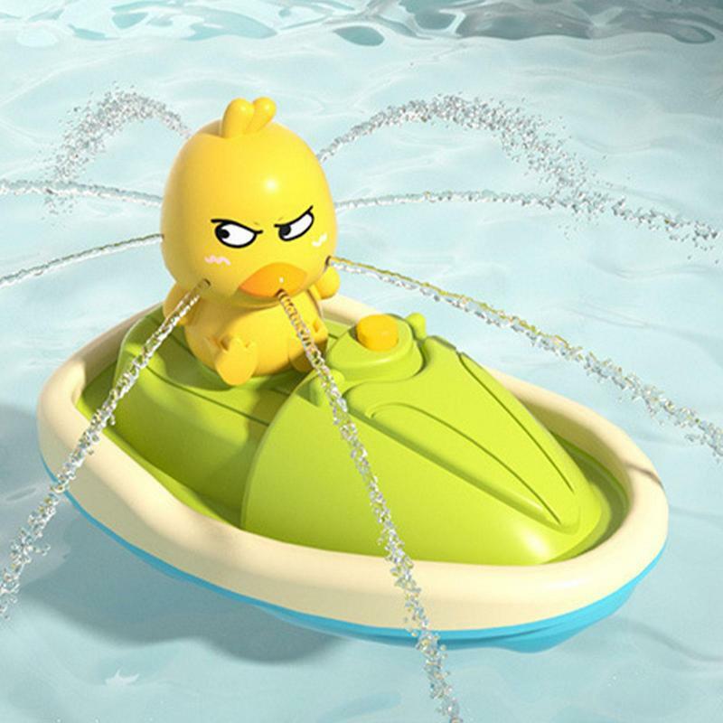 لعبة حمام بطة صفراء صغيرة لطيفة للأطفال الصغار ، بطة حمام كهربائية مع رأس دش ، بطة سباحة ممتعة ، ألعاب تفاعلية
