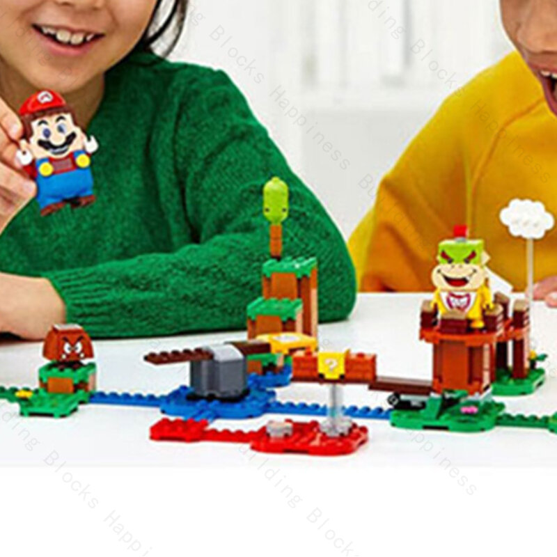 سوبر Ma مغامرة كتل مجموعة ألعاب لعبة صغيرة بناء لغز تجميع الطوب للأطفال شخصيات عمل صغيرة هدايا عيد ميلاد