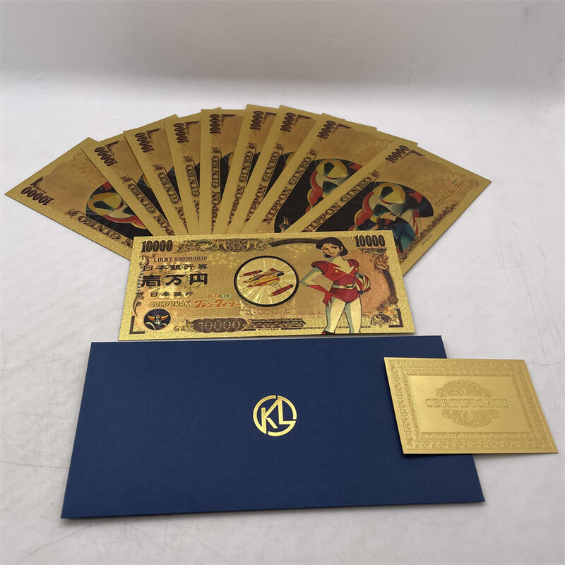 10pcs/lot UFO cards Robot Grendizer Gold plastic card Classical Anime Alcor Phenici Hikaru Great Vega banknote memory Collection