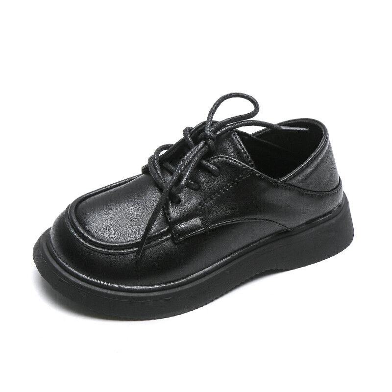أطفال أطفال بنات أحذية جلدية موضة بلون مدرسة طالب الأحذية حذاء مسطح الصغار الأولاد النمط البريطاني الأحذية السوداء