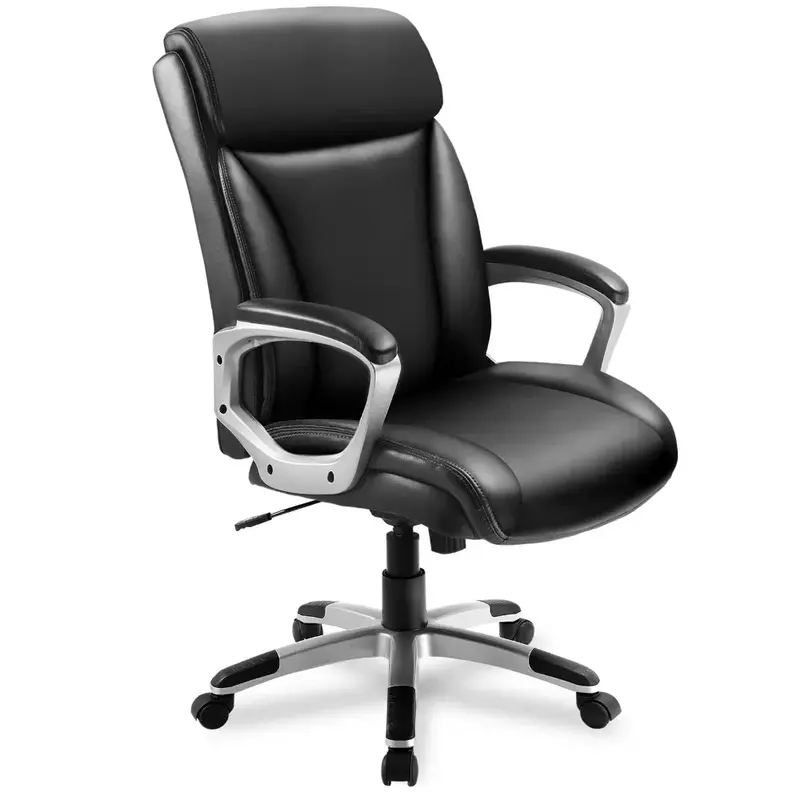كومهوما-كرسي مكتب من الجلد الصناعي عالي الظهر ، كرسي تنفيذي مريح ، أسود #1