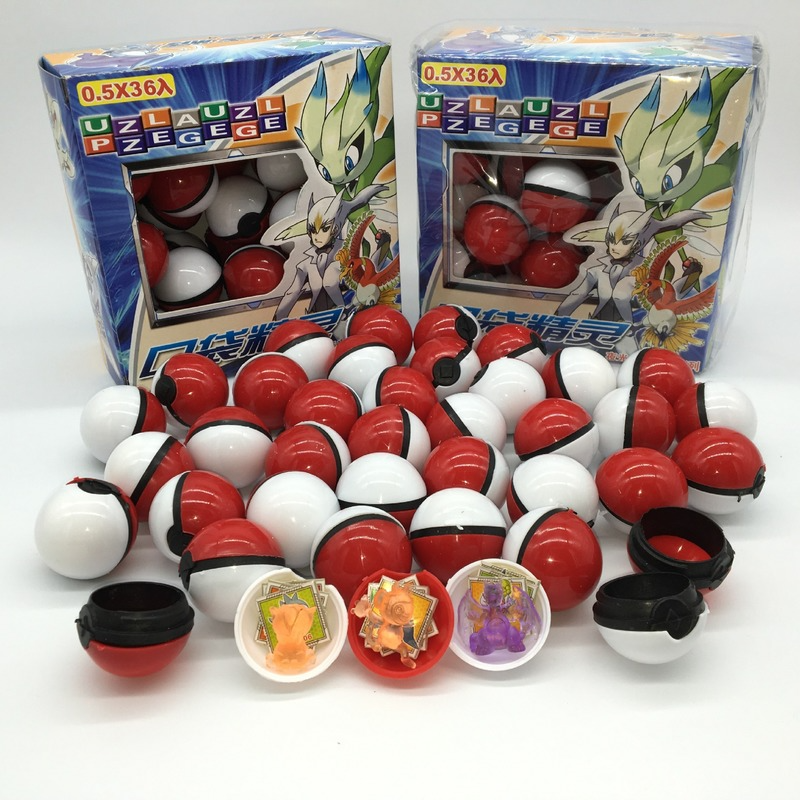 36 قطعة Pokeball + 36 قطعة أرقام الأصلي بوكيمون لعب الكرة مع الشكل جمع نموذج دمى لعب للأطفال هدايا عيد