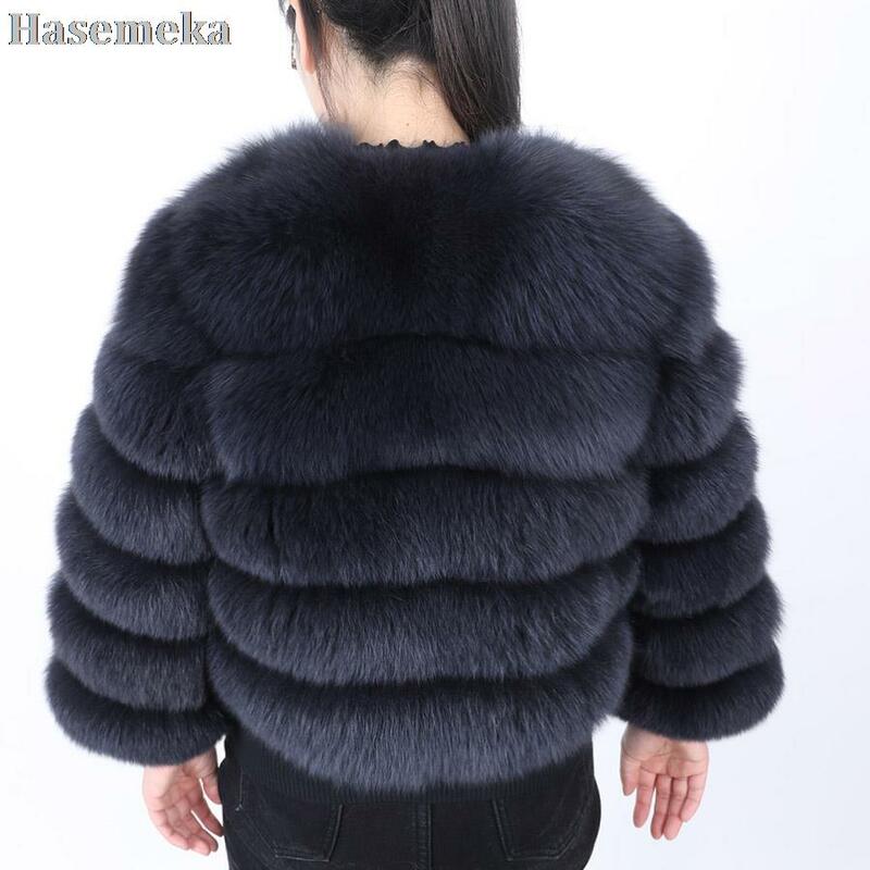 Luxury Real Fox Fur Short Coat Women's Winter Fashion Elgant Natural Fur Jacket Leather Female Thicken Warm Joker Outerwear