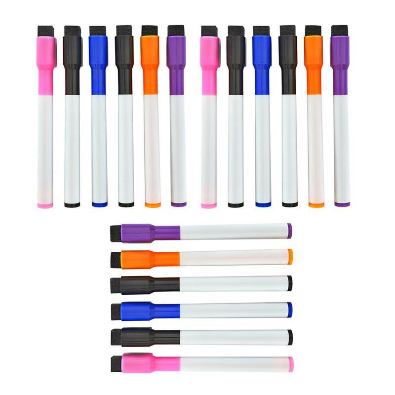 18 قطعة علامات المسح الجاف المهنية علامات سبورة بيضاء مغناطيسية أقلام السبورة مريحة