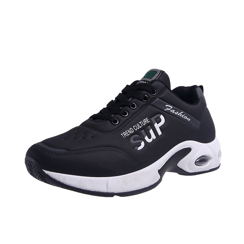 Leather Sports Running Shoes Men's 2022 Spring Summer Version Fashion Student Running Sneakers Male Casual Shoes