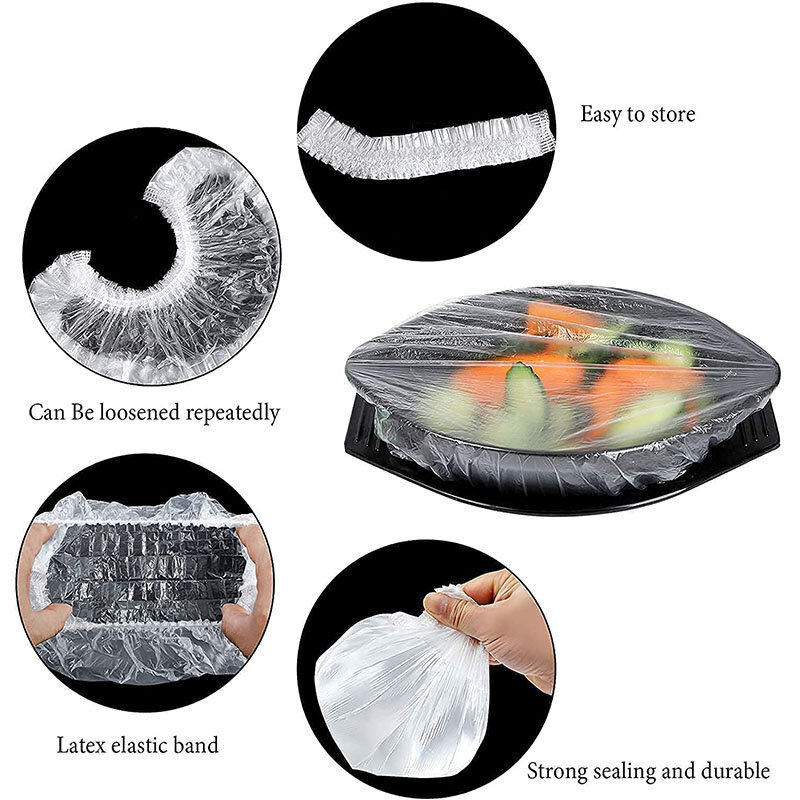 50/100 قطعة قابلة لإعادة الاستخدام مطاطا الغذاء تخزين يغطي المتاح الغذاء البلاستيك يلتف تخزين الفاكهة لوحة غطاء المطبخ الطازجة حفظ غطاء