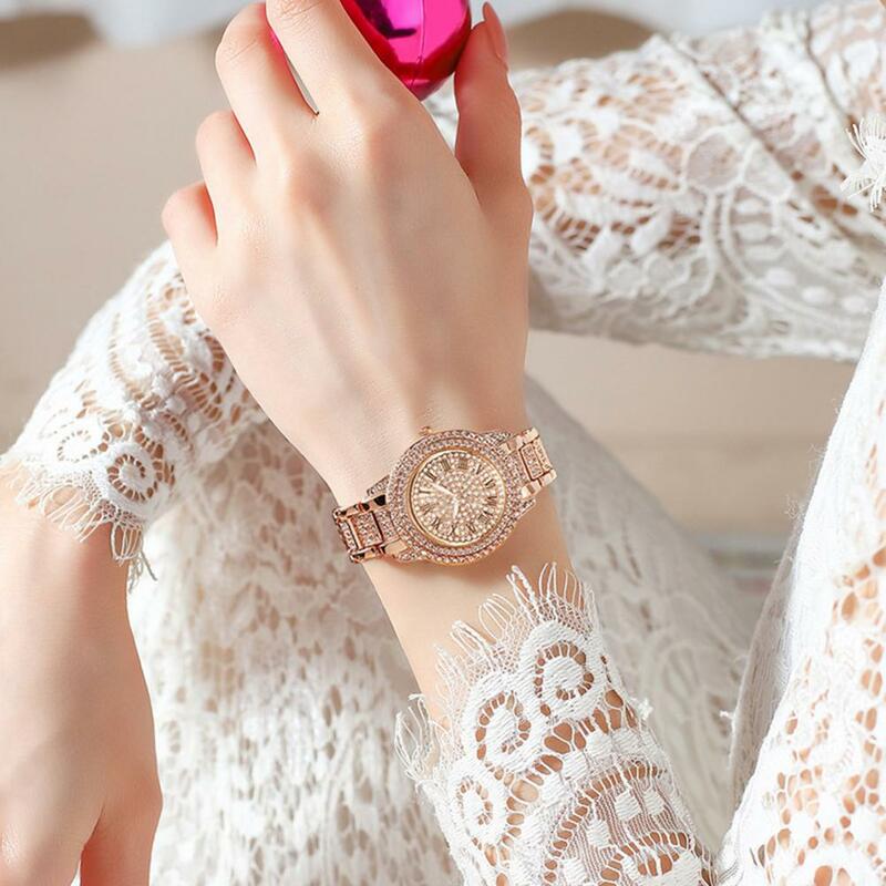 ساعة يد نسائية عصرية رائعة حرفية ساعة يد عربية-أرقام فاخرة للنساء ساعة بسوار من حجر الراين زينة