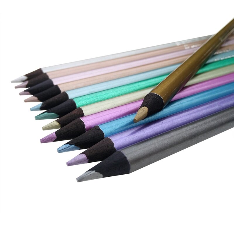 أقلام تلوين معدنية ، ألوان مختلفة مجموعات قلم رصاص خشبي للأطفال المبتدئين الفنان ، رسم/كتاب تلوين الكبار