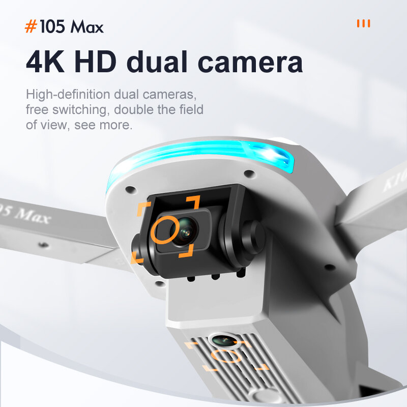 2022 جديد K105 ماكس الطائرة بدون طيار 4K HD كاميرا مزدوجة مع تجنب عقبة المهنية واي فاي FPV طوي كوادكوبتر RC ألعاب هليكوبتر