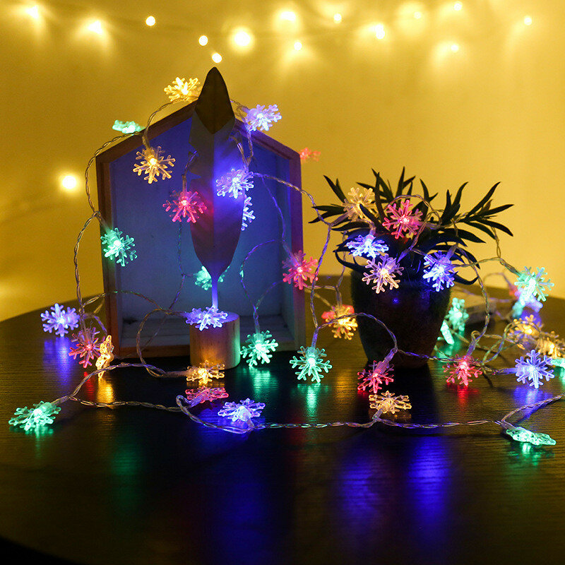 Snowflake LED String Lights Fairy Lights USB/Battery-operated Street Garland Lamp New Year Christmas Tree party 2023 decorations