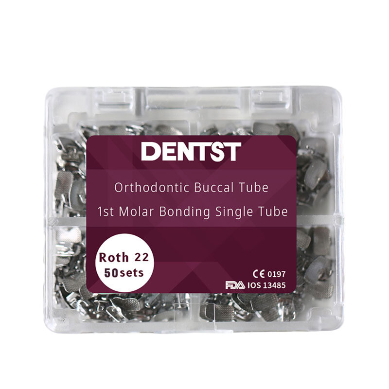 50Sets/200 قطعة تقويم الأسنان 1st 2nd المولي قطعة واحدة غير قابلة للتحويل أنبوب 0.022 روث MBT الشدق الأسنان ortodoncia #6