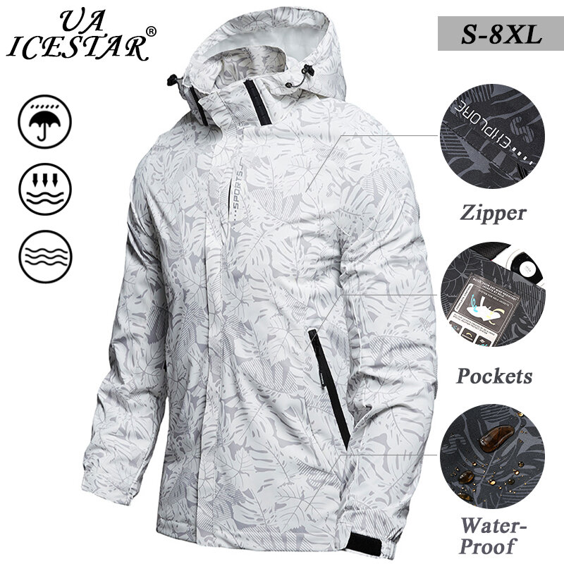 Men Waterproof Windproofsports Jacket 2022 Spring Autumn Hooded Casual Slim Coat Men Tactics Outdoor Men Jacket Large Size M-8Xl