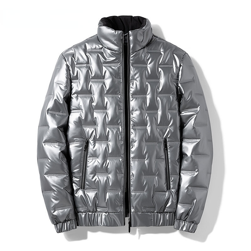 Bomber Jacket Men's Large Size 8Xl 140Kg Coat Winter Bright Face Jacket Fashion Down Cotton Padded Clothes Down Parka Men Coat
