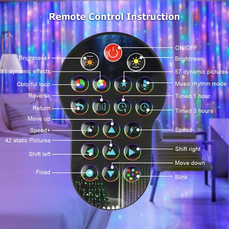 ستائر LED ذكية 400 LED جارلاند ضوء سلسلة RGB ديكور عيد الميلاد App التحكم لتقوم بها بنفسك الجنية الإضاءة لغرفة النوم الزفاف