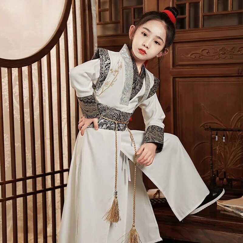 الصين نمط فتاة الصبي Hanfu طفل Suit دعوى المحارب المرحلة الزي السنة الجديدة التقليدية فستان صيني تأثيري القديمة Chivalrous #1