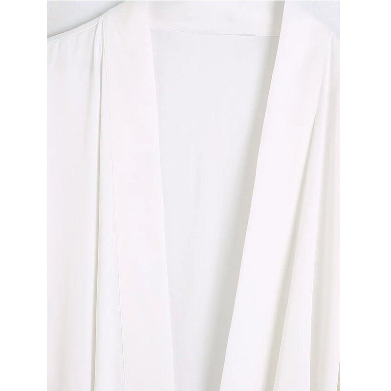 Xitimeao نساء موضة مع حزام أبيض قمصان خمر كم قصير بدون أزرار أنثى البلوزات Blusas شيك القمم