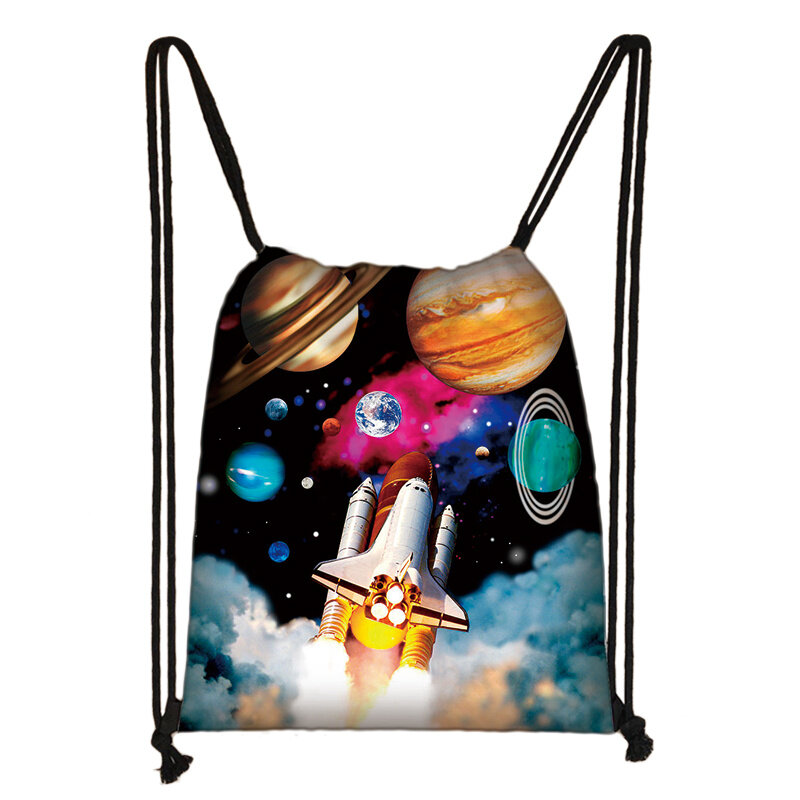الفضاء رائد الفضاء طباعة الرباط حقيبة صاروخ غالاكسي الأطفال على ظهره المدرسية الشباب تخزين حقيبة هدية #3