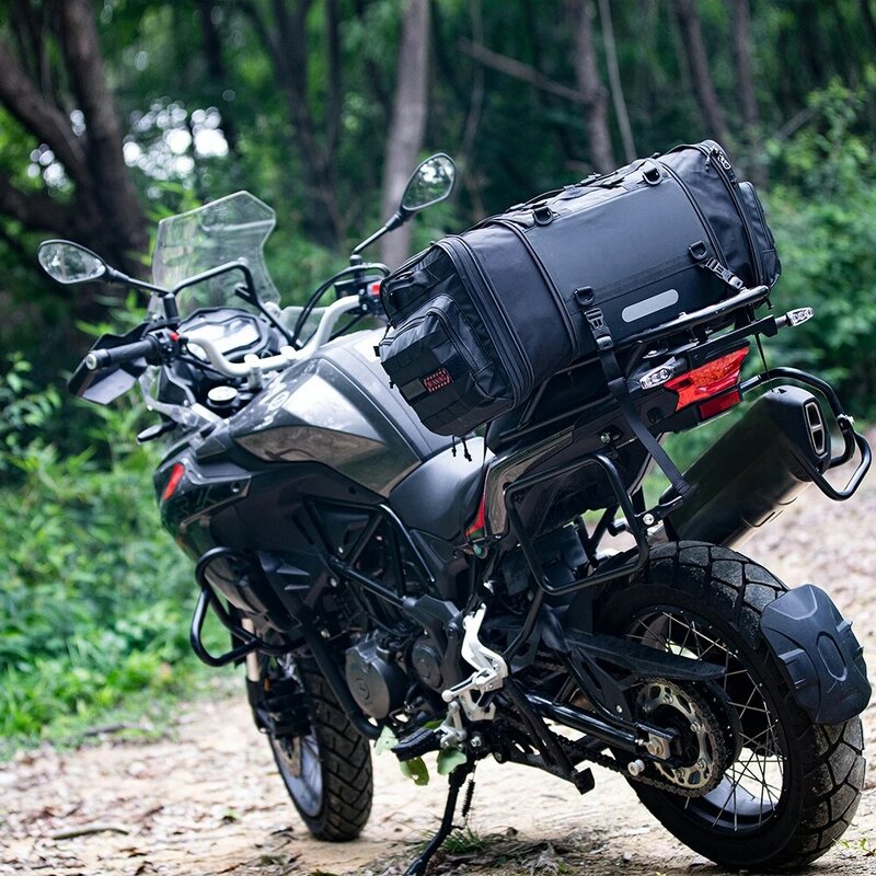الكركدن دراجة نارية حقيبة مقعد خلفي سعة كبيرة 40-60L دراجة نارية الأمتعة حقيبة صندوق توسيع المحرك الخلفي الذيل حقيبة #3