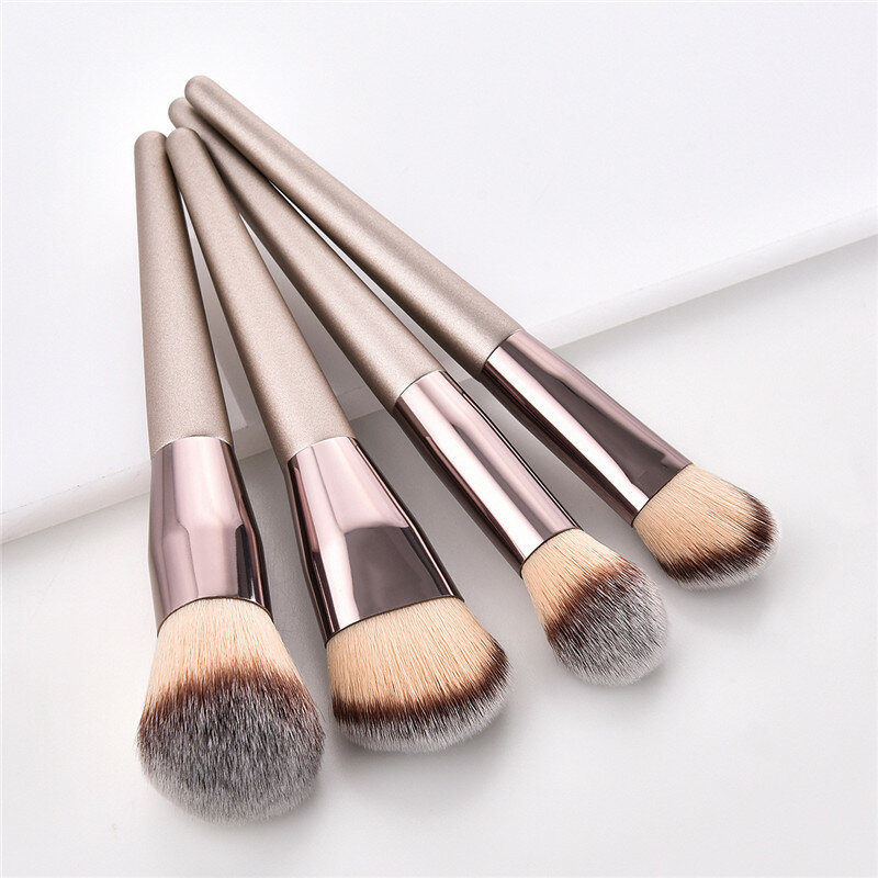 10/14pcs Champagne makeup brushes set for cosmetic foundation powder blush eyeshadow kabuki blending make up brush beauty tools