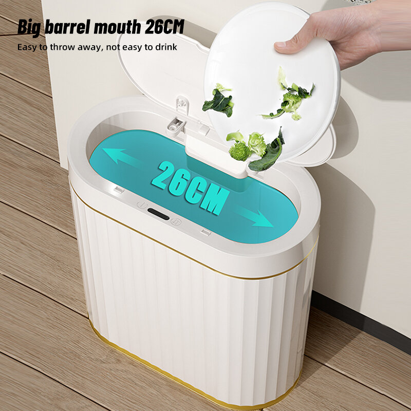 Joybos الذكية صندوق مهملات بمستشر يمكن الإلكترونية التلقائي الحمام النفايات سلة القمامة المرحاض المنزلية ضيق التماس الاستشعار بن