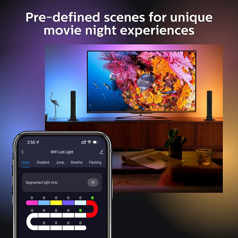 RGB ضوء الليل الذكية APP التحكم عن بعد والصوت LED الجدول مصباح مع 110/220 فولت اللون الديكور أضواء المحيطة لغرفة المعيشة