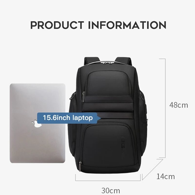 BANGE ماركة 15.6 بوصة حقيبة كمبيوتر محمول حقيبة ظهر مدرسية مقاومة للماء USB شحن رجال الأعمال حقيبة سفر على ظهره تصميم فريد من نوعه