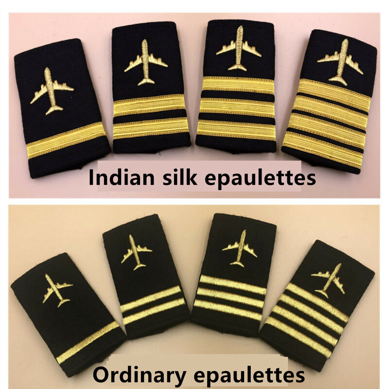 الهند حزام الكتف الحرير مع طائرة كابتن الخطوط الجوية الجيش الكتوفات للزينة معطف موحد