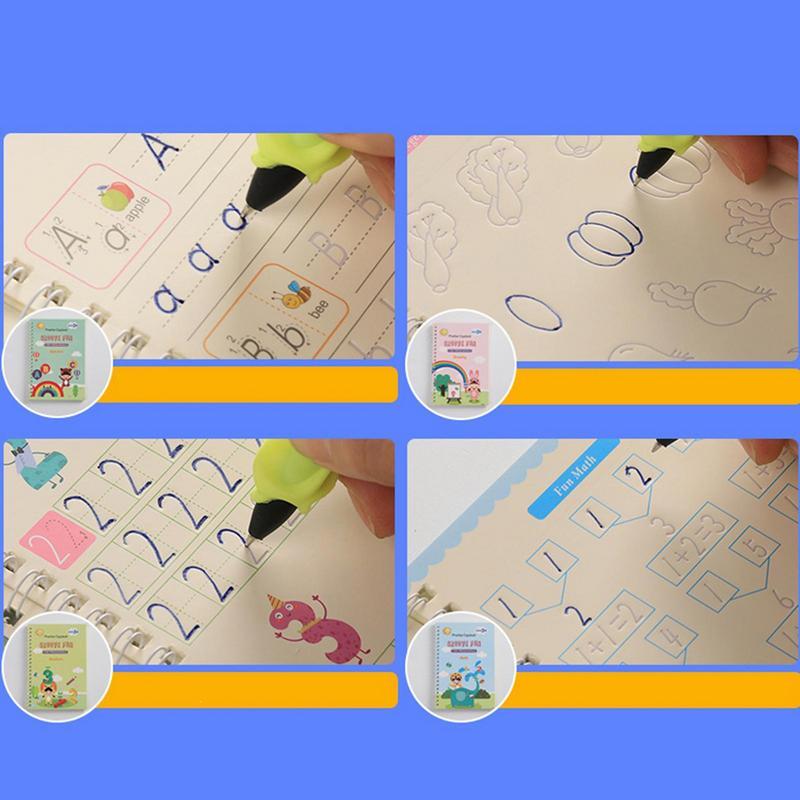 ممارسة كتاب التأليف للأطفال قابلة لإعادة الاستخدام الكتابة اليدوية ممارسة كتاب التأليف والنشر لرياض الأطفال 4 كتب ممارسة مع