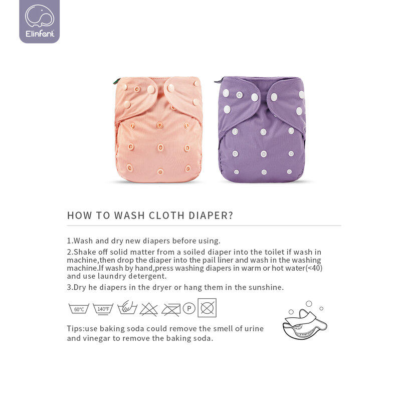 Elbaby شعبية طباعة حفاضة مقاومة للماء غطاء قابل للغسل قابلة لإعادة الاستخدام حجم واحد لحفاضات الطفل القماش 3-15 كجم