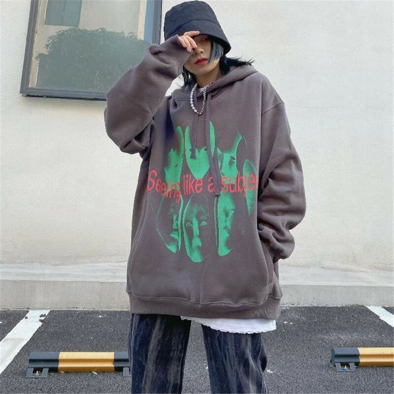Harajuku chaopai Hoodie Sweatshirt men's and women's loose long sleeve hip hop fashion Pullover super Dalian Hoodie women's