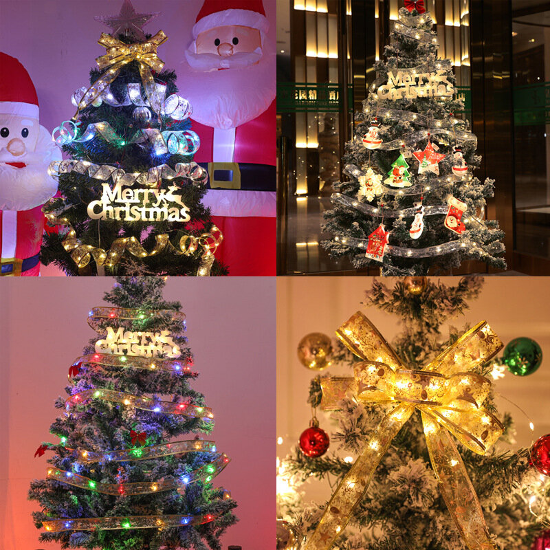 شريط LED أضواء خرافية زينة عيد الميلاد شجرة عيد الميلاد الحلي للمنزل 2023 لتقوم بها بنفسك الانحناء سلسلة أضواء نافيداد السنة الجديدة 2024