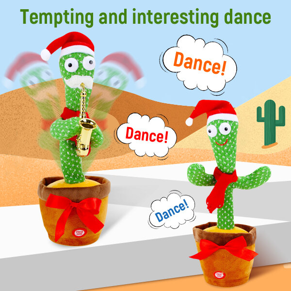 الرقص الصبار تكرار الحديث لعبة الإلكترونية أفخم لعب يمكن الغناء سجل تفتيح بطارية USB شحن التعليم المبكر مضحك هدية