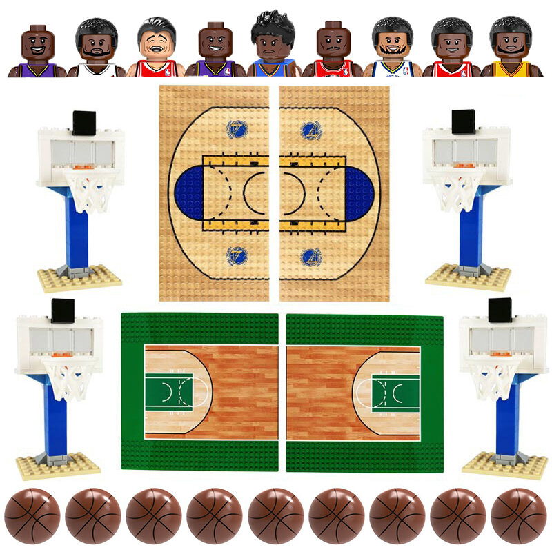 16 قطعة/المجموعة كرة السلة الرياضة ستار سلسلة أحرف كوبي براينت ليبرون جيمس البسيطة الشكل العمل بناء كتل لعب الاطفال