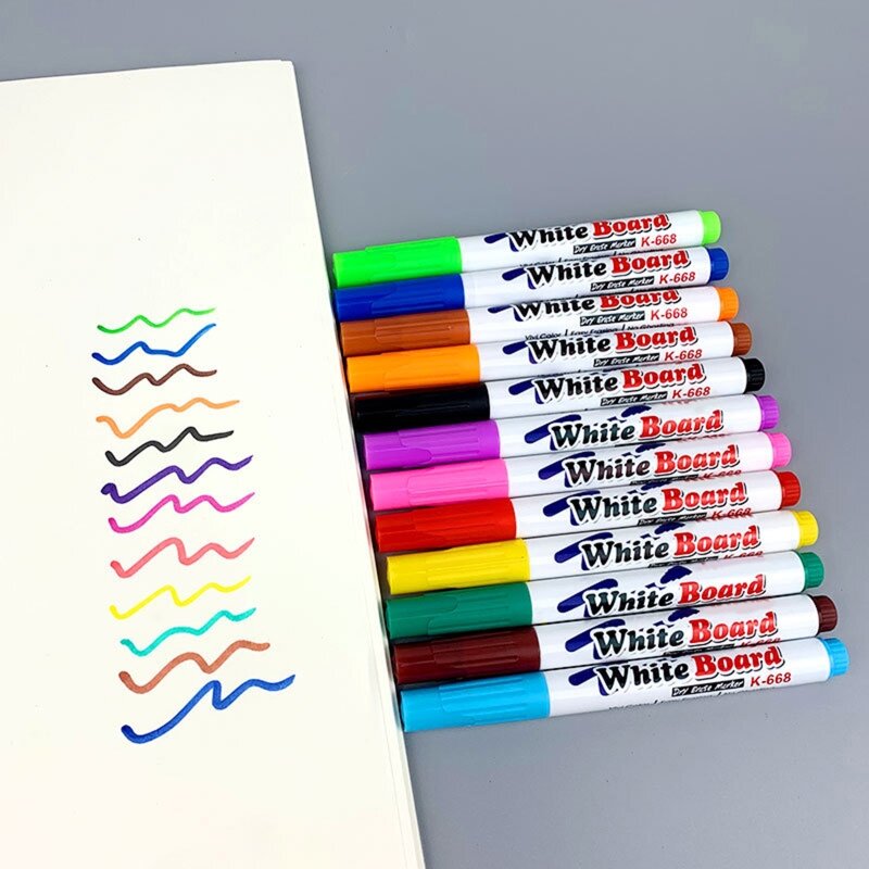 12 لون السبورة أقلام ماركر قابل للمسح أقلام الطباشير السائل لمكتب المدرسة