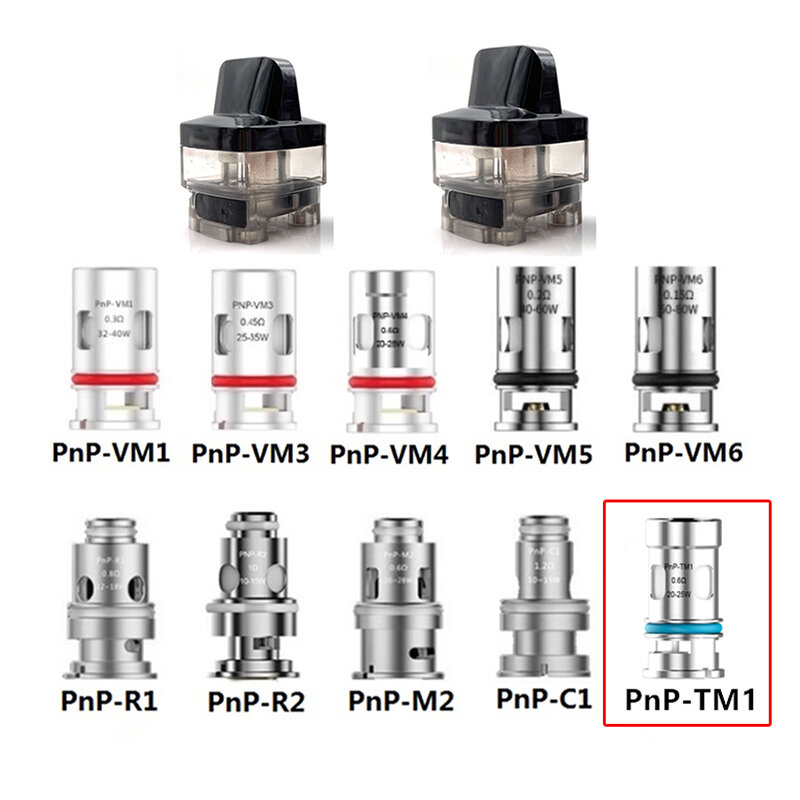 ملف PNP VM1 TR1 C1 VM3 VM4 VM5 VM6 0.3ohm 0.6ohm لفائف شبكية لـ VOOPOO VINCI X R Argus Vsuit اسحب الطفل