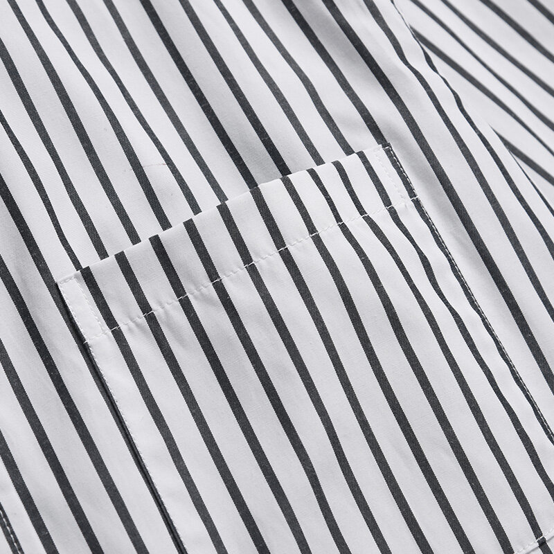 قميص علوي للرجال من TB THOM ملابس رجالية مخططة ضيقة من القطن البوبلين بأكمام طويلة بلوزات نسائية موضة 2022