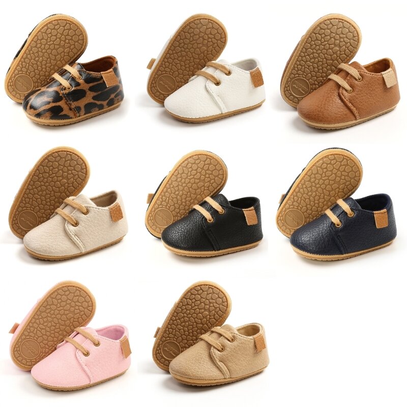 أحذية Prewalker للأطفال الرضع أحذية أطفال عمر 0-1Y Laceup الأولى ووكر حذاء مسطح