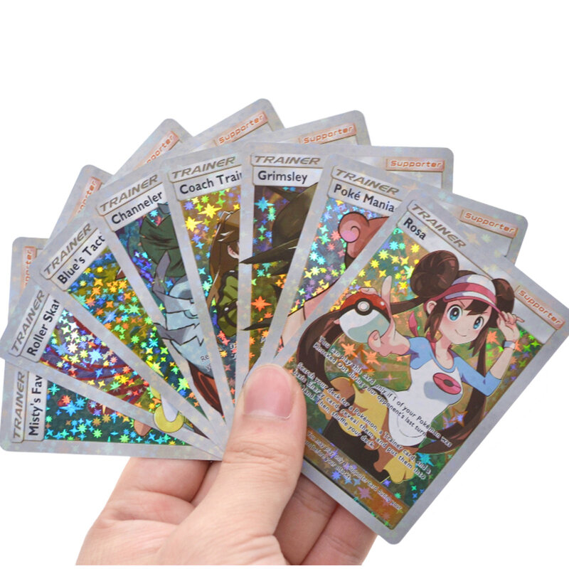10-60 قطعة بطاقات البوكيمون المدرب لا تكرار النسخة الإنجليزية لعبة مشرقة جمع معركة كارت التجارة بطاقات الاطفال اللعب