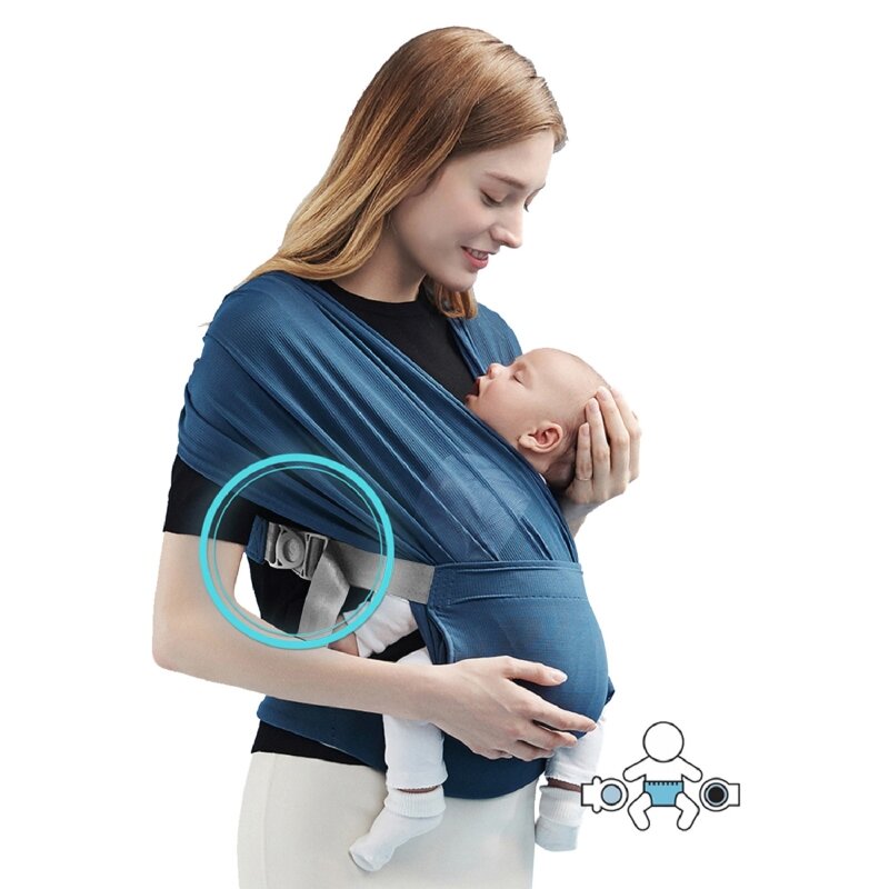 حامل ولفة للأطفال خالية من المتاعب فتل الرطوبة وحمالة الرضع تنفس مثالية للأطفال حديثي الولادة تصل إلى 33 رطل